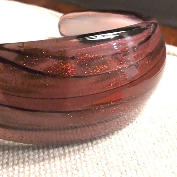 Unique Vintage Venetian Art Glass Cuff Bracelet - Picture 5 of 7